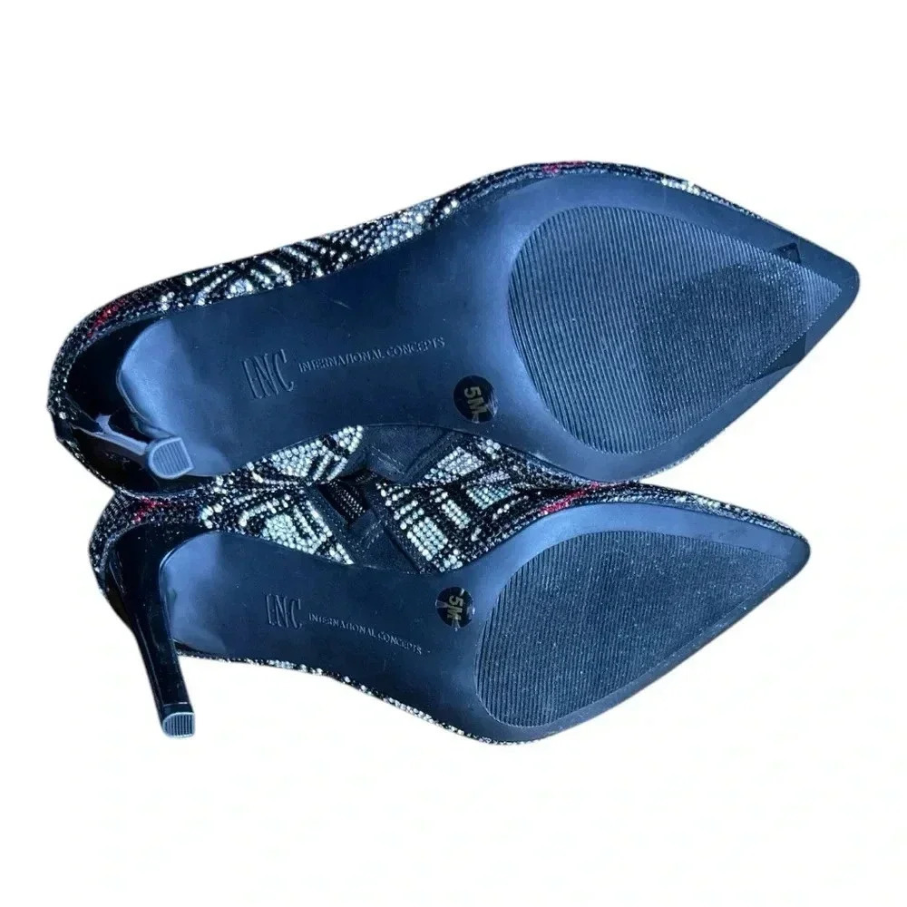 INC International Concepts Reisa Plaid Bling Stiletto Ankle Bootie. NWT & box - Picture 5 of 9